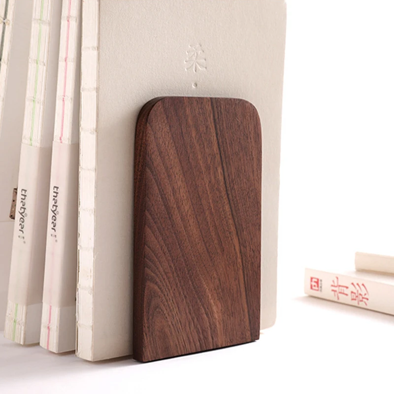 Natural Creative Wood Bookend Holder Unique And Interesting Design Shelf For Children Stationery Student