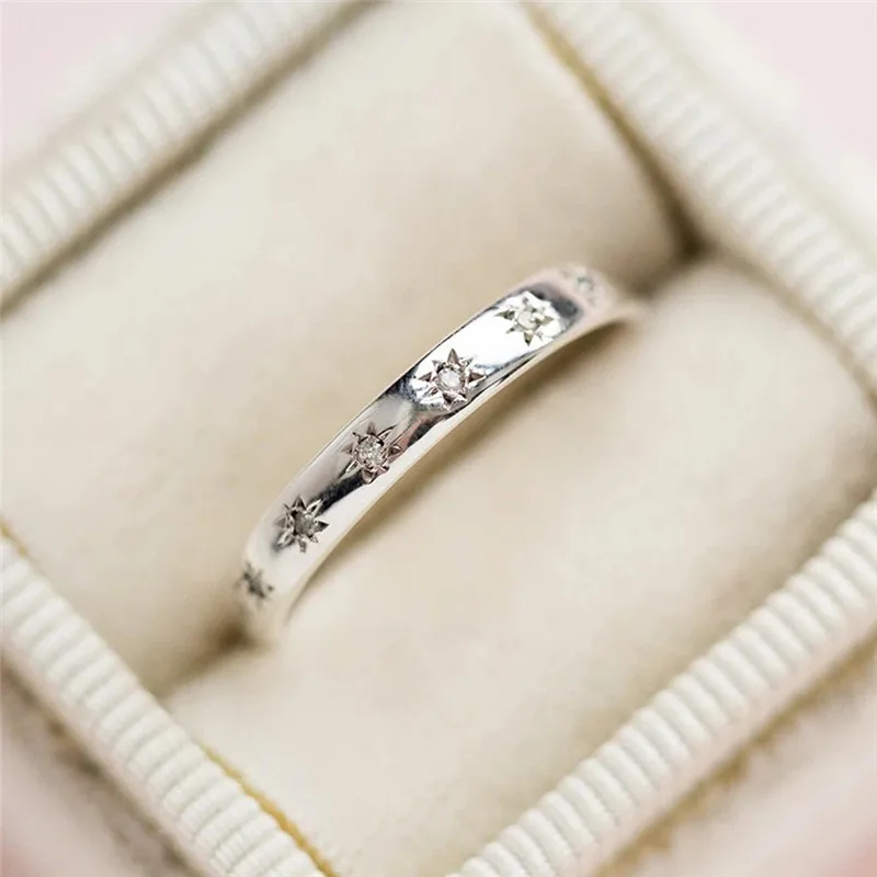 Women's 925 Sterling Silver Simple Thin Wedding Ring