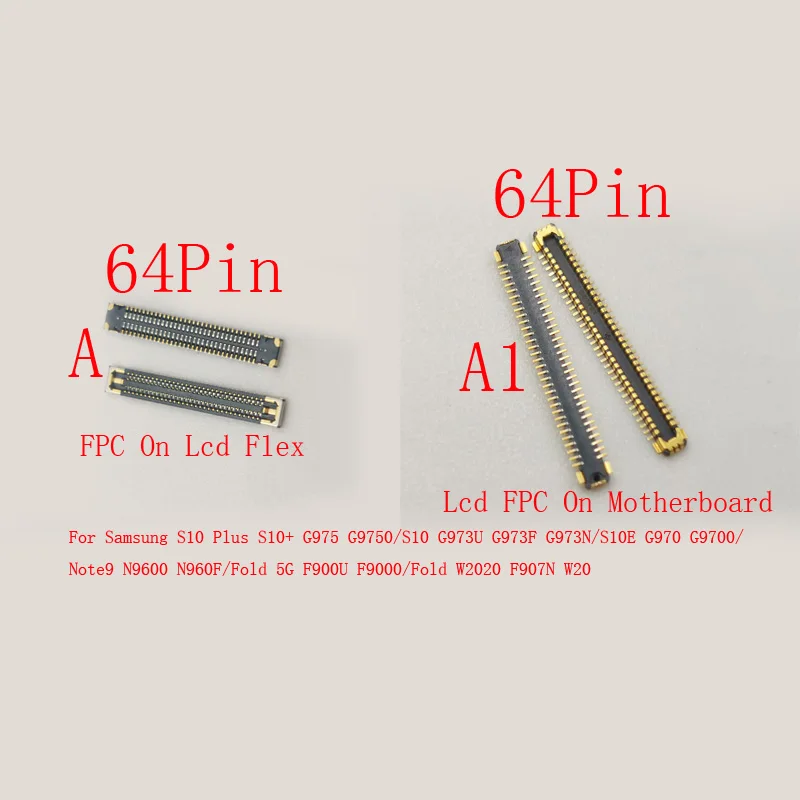 1-10 шт. разъем FPC, USB-зарядное устройство, ЖК-дисплей для Samsung Galaxy S10 Plus G975 G973 S10E G970 Note 9 Fold S10Plus 34 64 Pin