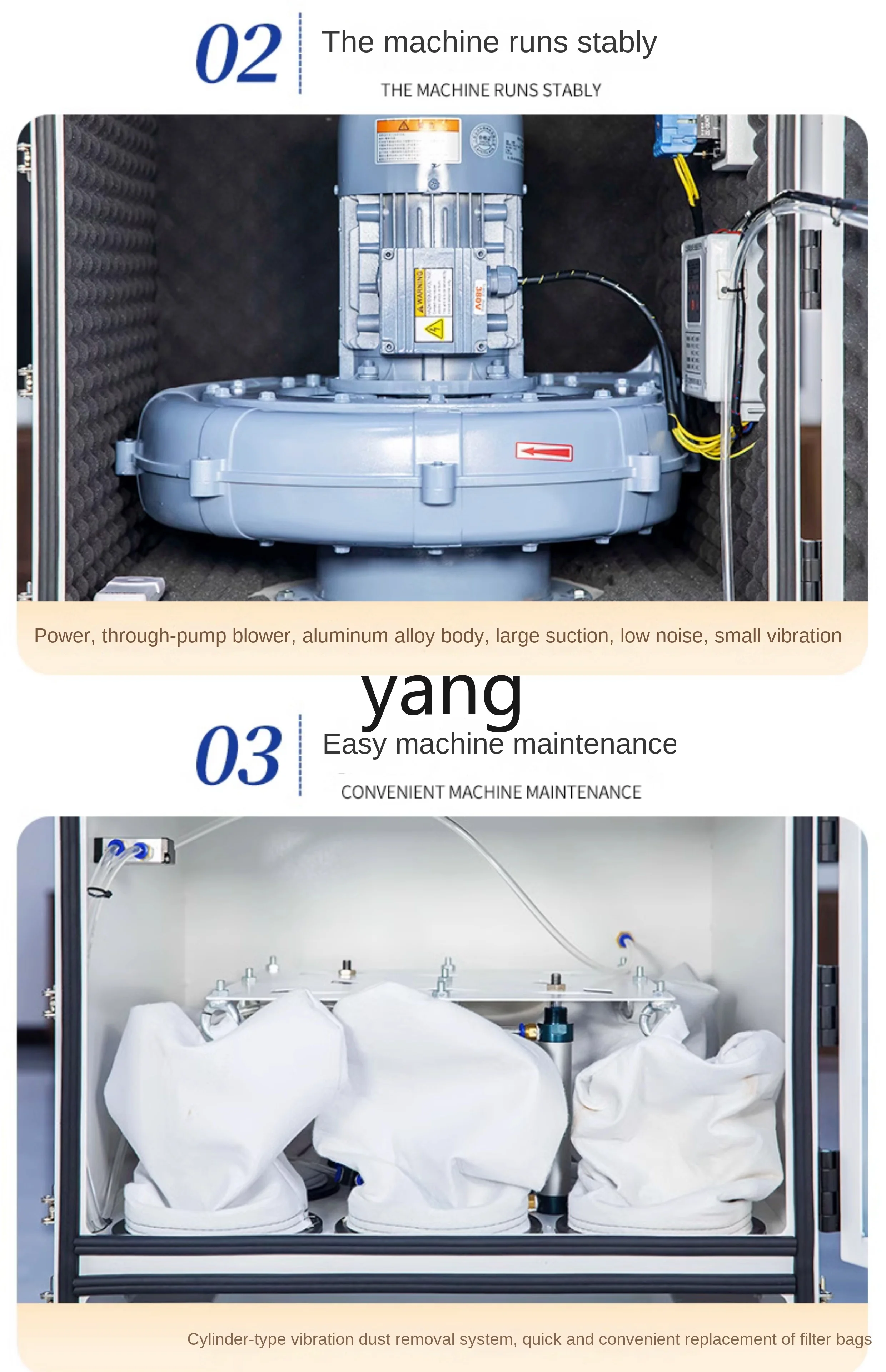 CX  Flat Tools Universal Grinder Vacuum Cleaner 2.2KW High Power Graphite Dust Collector