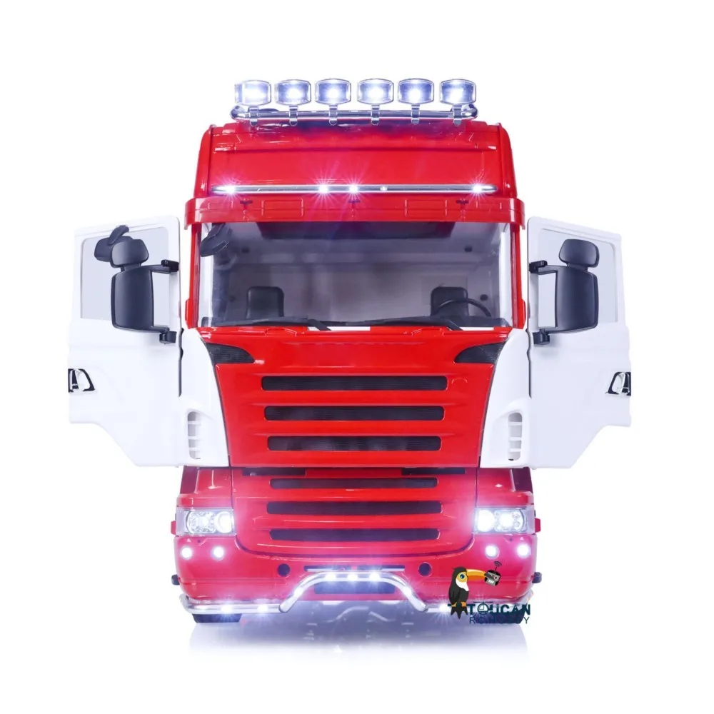 LESU 6X6 Tractor de Radio Control coche 1/14 RC camión chasis de Metal Toucan DIY pintado ensamblado sistema de luz de sonido vehículo THZH1553