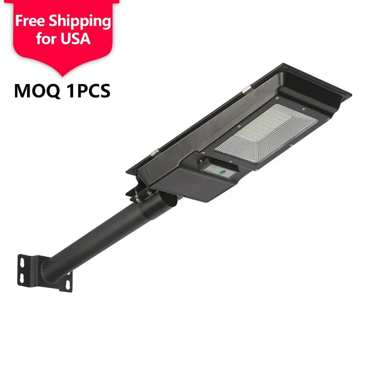 Lâmpada de rua integrada para jardim, tudo em um, LED Solar Street Light, impermeável Ip65, ao ar livre, 60W, 100W