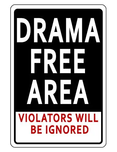 Vintage Metal Tin Sign Drama Free Area Ignored Outdoor Street Garage Signs & Home Bar Wall Decor Signs 12X8Inch