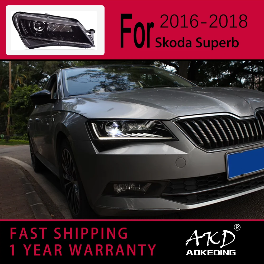 Car Lights for skoda Superb LED Headlight 2016-2018 skoda Superb Head Lamp Drl Projector Lens Automotive Accessories