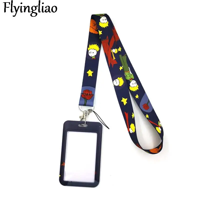 Little Prince black Key lanyard Car KeyChain ID Card Pass Gym Mobile Phone Badge Kids Key Ring Holder Jewelry Decorations