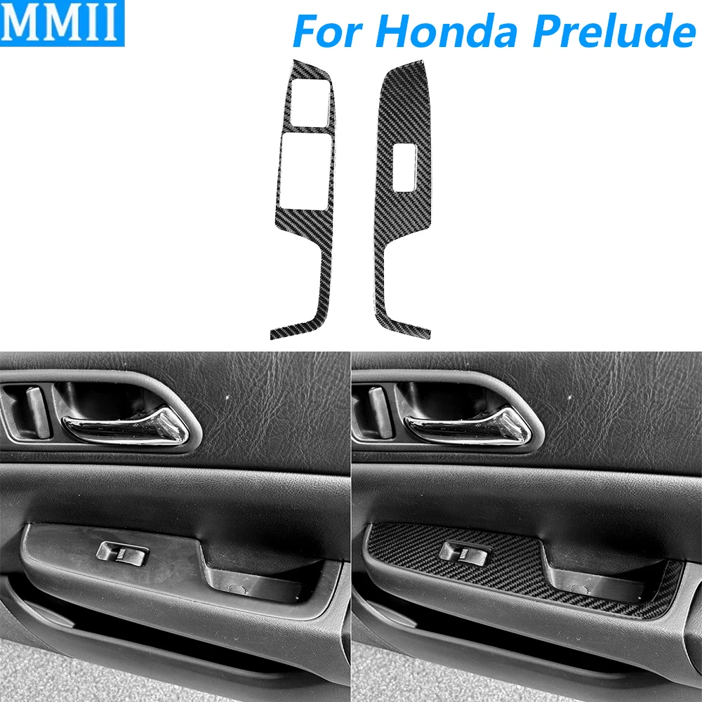 

For Honda Prelude 1997-2001 Carbon Fiber Door Window Lift Switch Control Panel CoverTrim Car Accessories Decoration Sticker