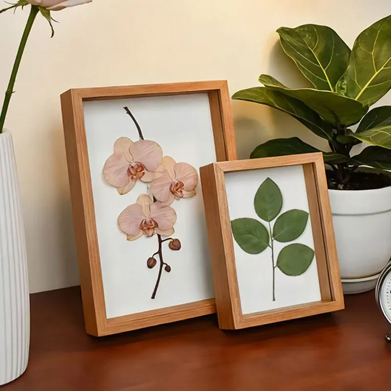Depth 3.5cm Wooden Photo Frame for Displaying Three-Dimensional Works DIY Walnut Cherry Wood Picture 8/20in Frame Photo Decor