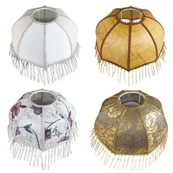 Retro Fringe Lamp Shades Bead Lace Light Shades Floor Table E27 Lamp Home Decoration