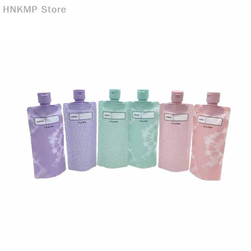 

3/6PCS 90ml Travel Empty Lotion Dispensing Bags Reusable Liquid Leakproof Squeeze Bags Shampoo Cosmetic Storage Bottles