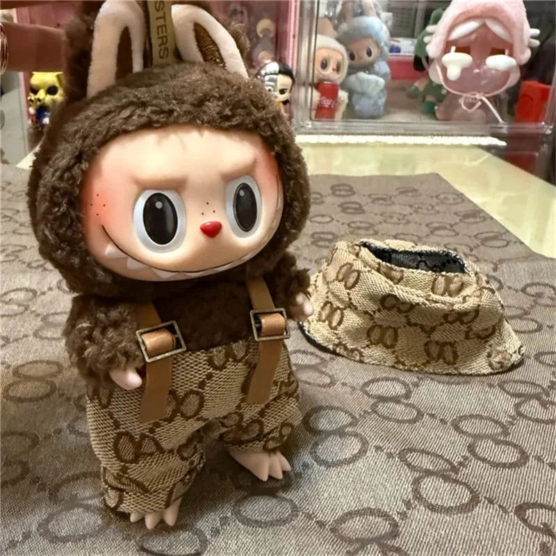 ชุดเสื้อผ้าหรูหราสไตล์เรโทรสำหรับตุ๊กตา Labubu ประกอบด้วยกางเกงเอี๊ยม กระเป๋าสะพาย รองเท้า ชุด V1 V2 V3 อุปกรณ์เสริมสำหรับงานปาร์ตี้ ของขวัญ