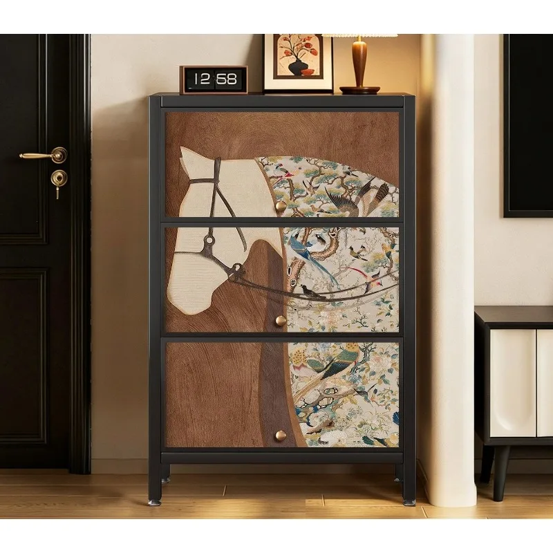 Medieval steel chest cabinet, living room against the wall, sofa side cabinet, entrance locker, storage cabinet, advanced sense