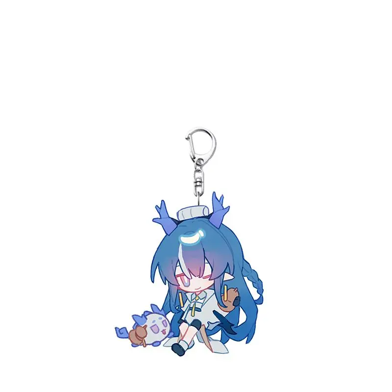 ArKnights Shu Ling Dusk Nian Acrylic Pendant Anime Key Chain Acrylic Keychains Metal Holder Key Ring Jewelry Gifts