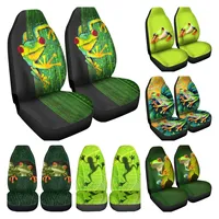 Cute Tree Frog Green Unique Front Car Seat Covers Auto Seat Covers Set of 2 Universal Fit Most Vehicle Cars Sedan Truck SUV