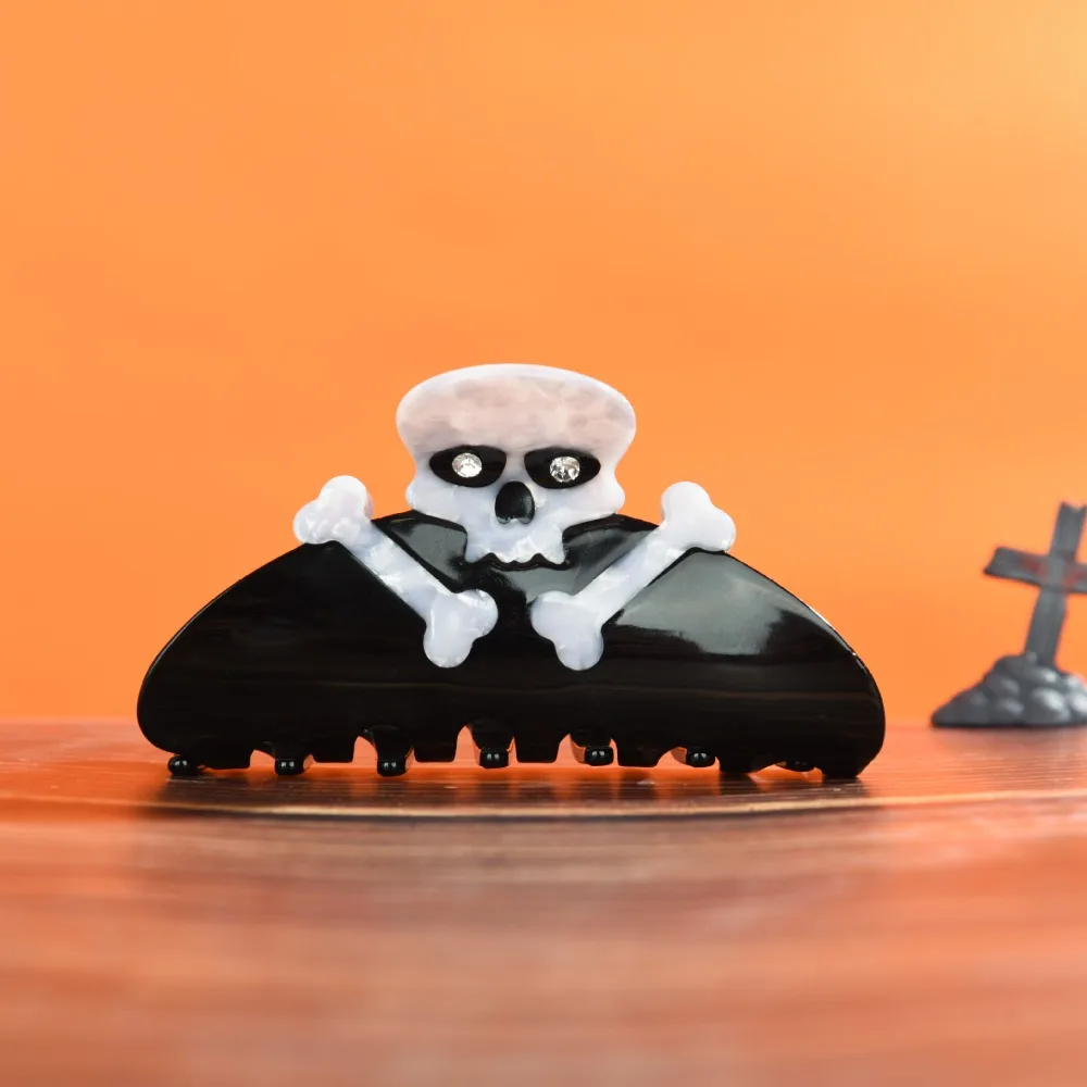 

Funny Acetate Halloween Hair Claw Cross Spider Halloween Themed Gripper Geometry Hair Crab Clip Skeleton Shark Clip Girls