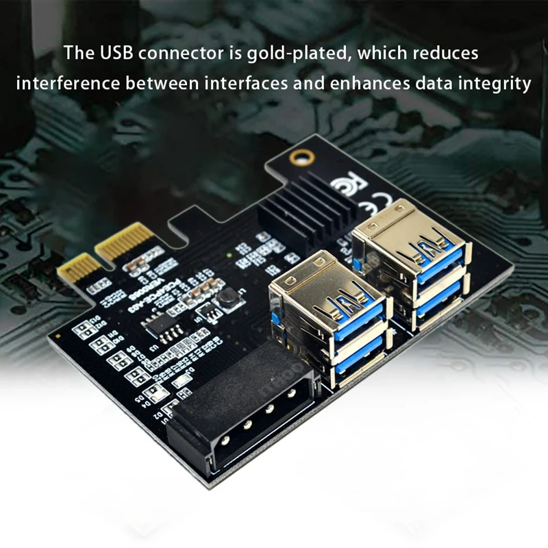 PCI-E 1 to 4 Expansion Card PCI-E 1X to 16X 4 Port Dual Layer USB3.0 Graphics Adapter Expansion Card for BTC Mining