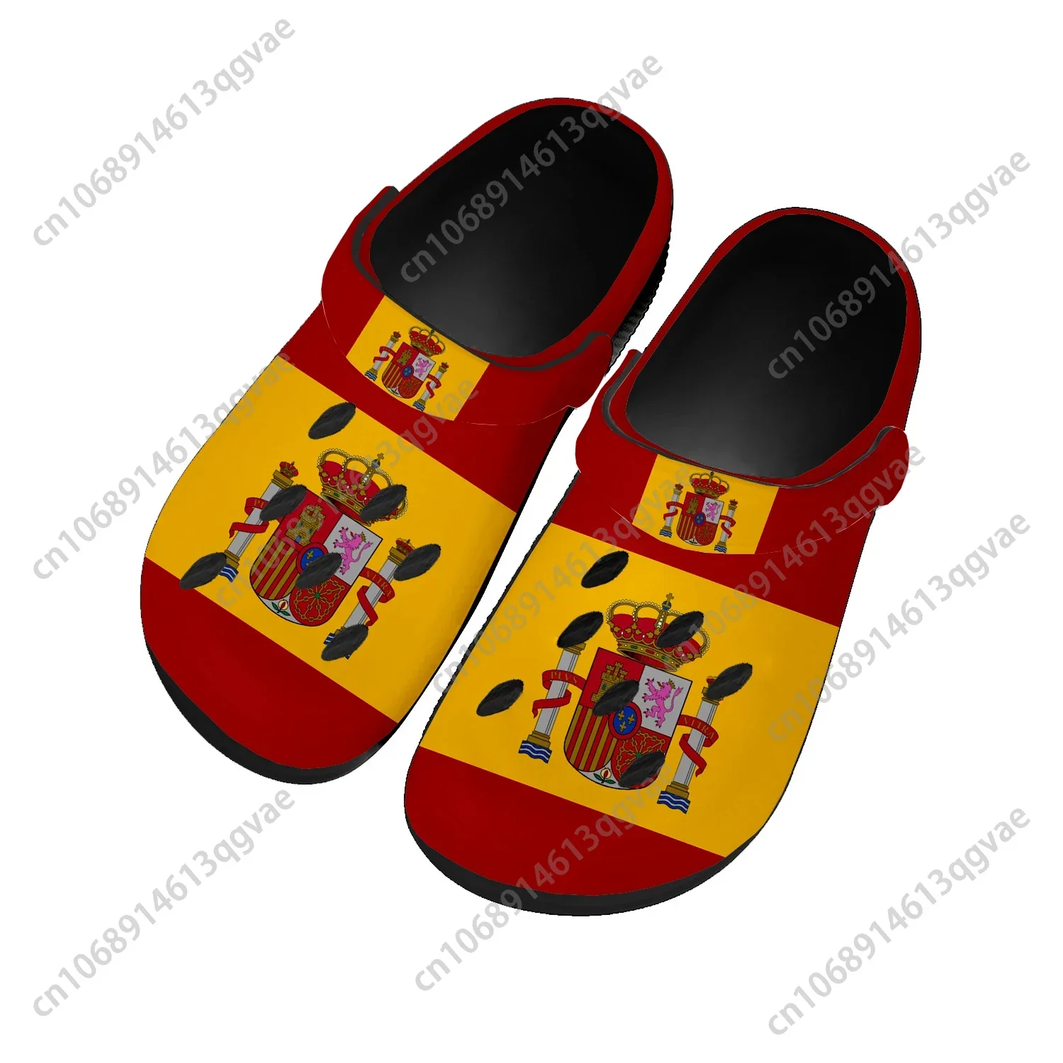 

Spanish Flag Home Clogs Custom Water Shoes Mens Womens Teenager Spain Shoe Garden Clog Breathable Beach Hole Slippers Black