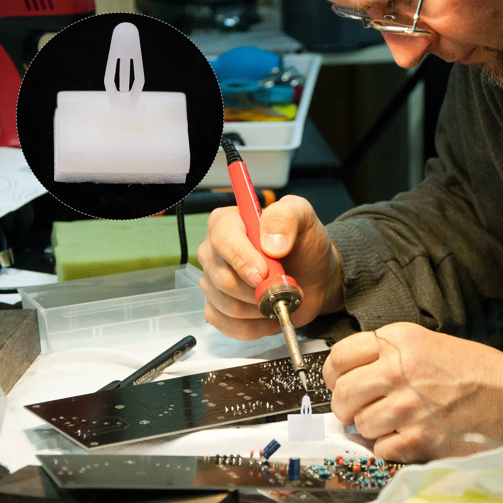 

100Pcs Pcb Adhesive Standoffs Insulated Plastic Support Column Snap Design Pcb Spacer for Motherboard Game Console Circuit