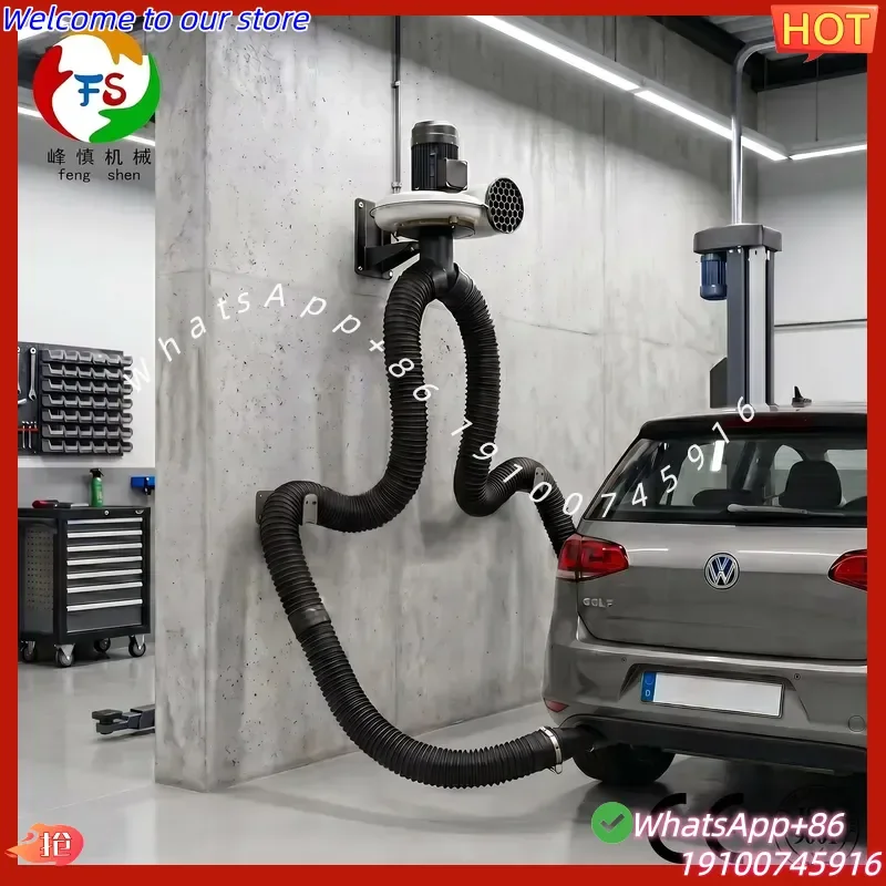 2026 Fengshen Factory Customizable Single/double Hose Exhaust Extraction Arm with Adjustable Hose Length and Diameter