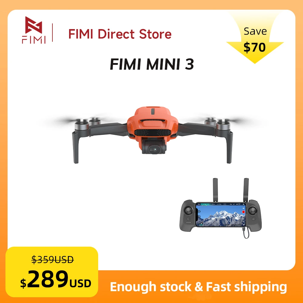 FIMI MINI 3 drone 4k professional 60fps Camera with Sensor 48MP 245g Lightweight 9km Range AI Night Video FAA permission