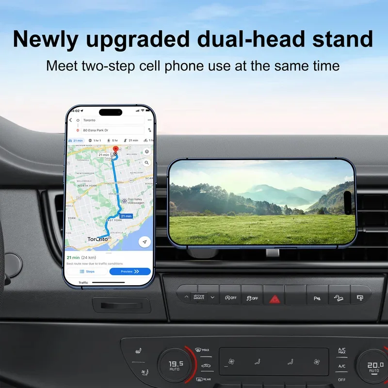 Car Air Vent Magnet Phone Holder Magnetic 2 Phone Mounts Vehic Car Smart Phone Holders Stands Bracket for Magsafe iPhone 16 15