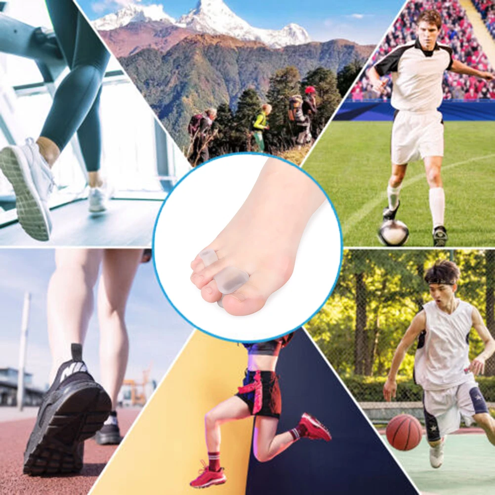 2Pcs Big Toe Two Hole Thumb Valgus Toe Separator Silicone Gel Foot Fingers Protector Corrector Pedicure Foot Care Tools