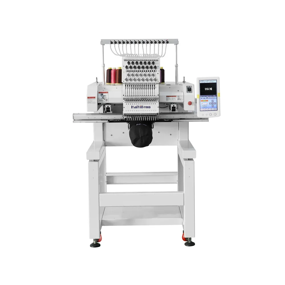 1 ماكينة تطريز الرأس HaiYiFeng مناسبة لقميص شعار القبعة والتطريز المسطح