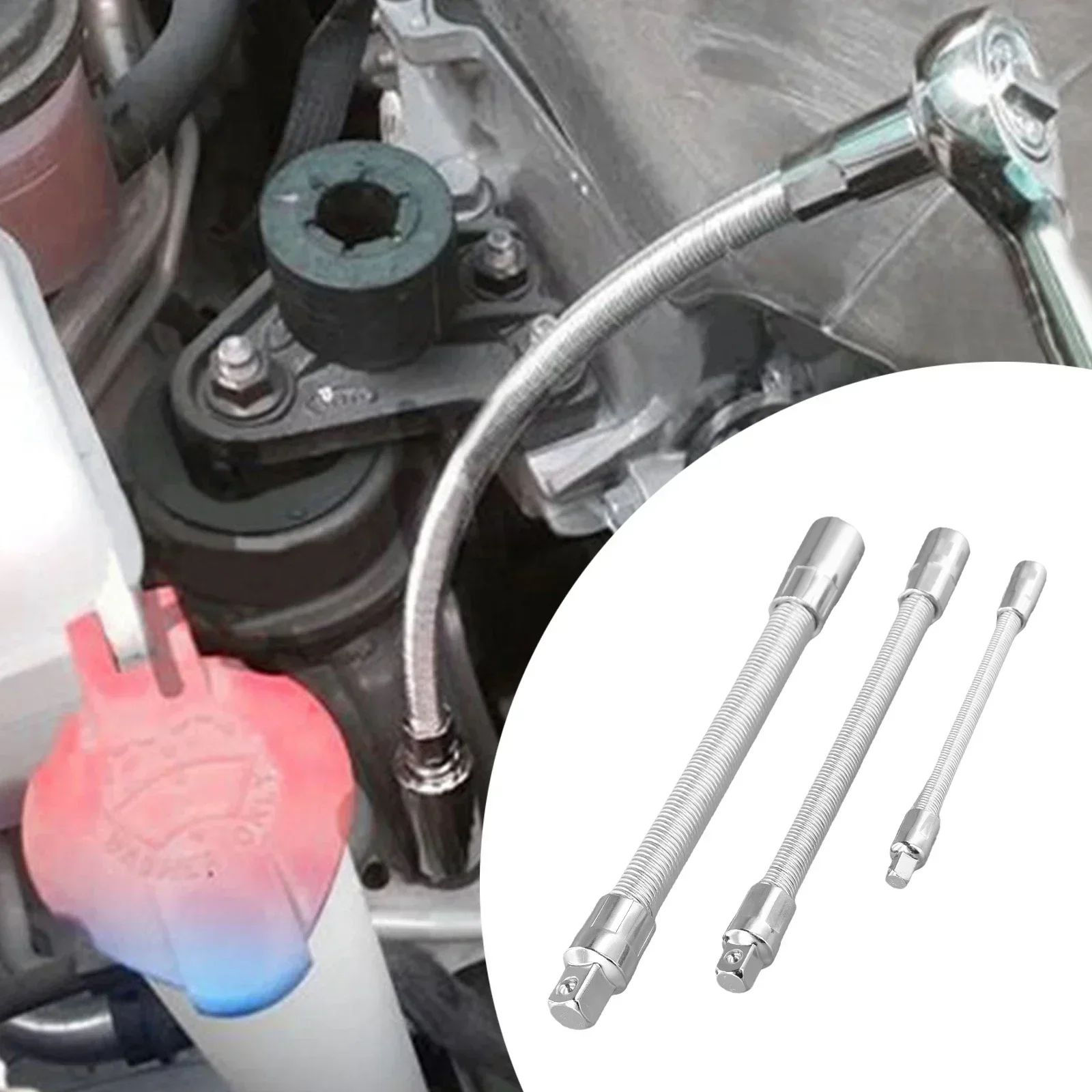 

For 1 4, 3 8, 1 2 Drive Socket Wrench Extender For Tight Spaces 145mm Two-way Winding Wire Design Variable Angle Feature