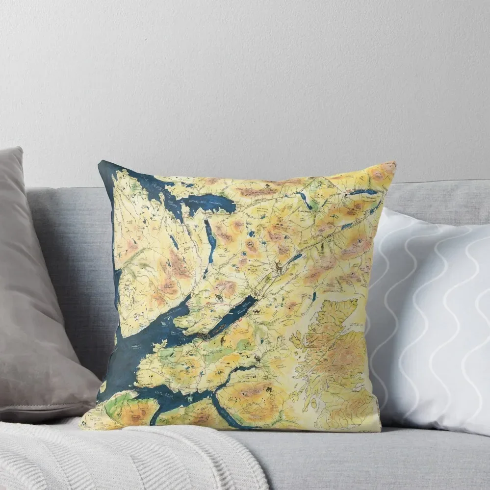 lochcarron & wester Ross Map Throw Pillow pillow pillowcase Pillowcases Sofa Cushion Cover pillow