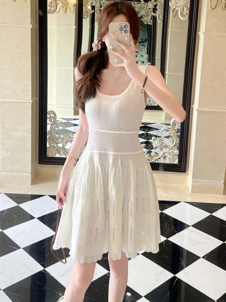 2025 고품질 패션 여성 니트 짧은 드레스 새로운 여름 슬림 스웨터 파티 드레스 저녁 vestidos 미니 가운 여성 의류