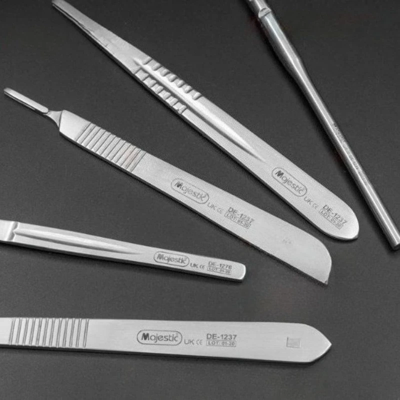 

2Pcs Dental Surgical Blades Handle Stainless Steel Knife Handle Surgical Cutting Tool Dentist Clinic Lab Equipment Materials