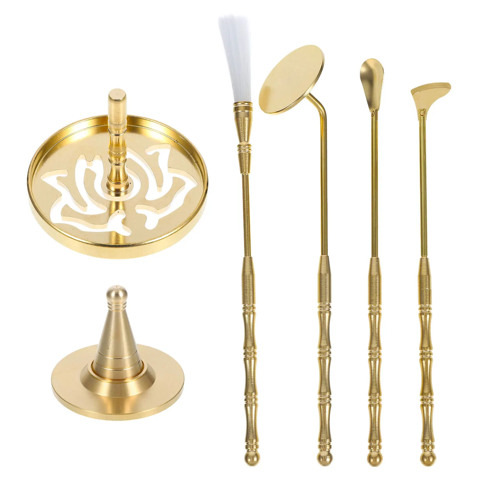 

1Set Incense Shaping Mold Copper Powder Incense Making Kit Anti-Skid Handle DIY Fragrance Tool Tea Room Decor