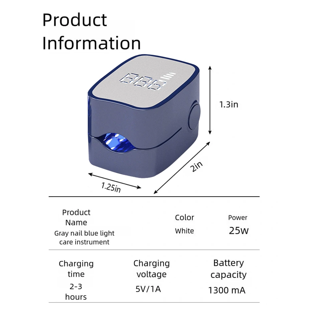 Laser for Nail Fungus USB Charge 905nm Infrared Light 470nm Blue Light Repair Damaged and Discolored Dails Relaxation Treatment