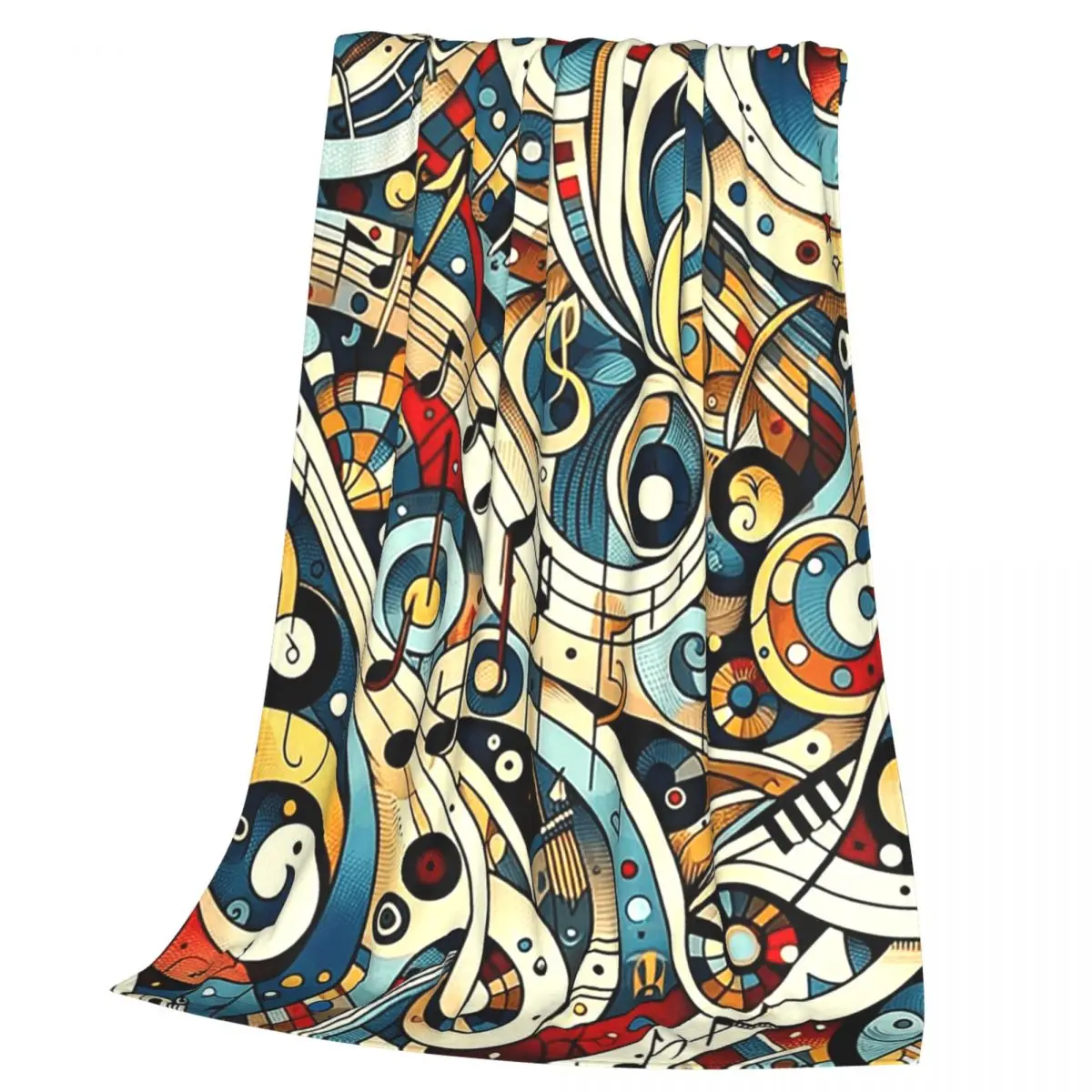 Symphony In Swirls A Musical Note Journey Blanket Flannel Throw Blanket Cover for Bed Living room Picnic Travel Home Couch