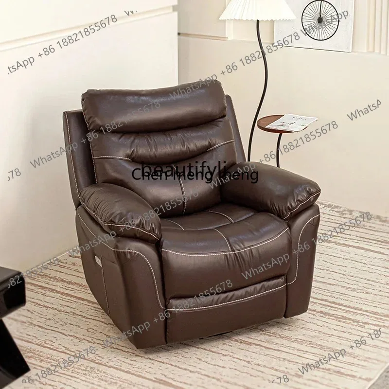 New Arrivals Genuine Leather First Class Sofa Simple Modern Electric Multifunctional Living Room Single Home Leisure Lazy Reclin
