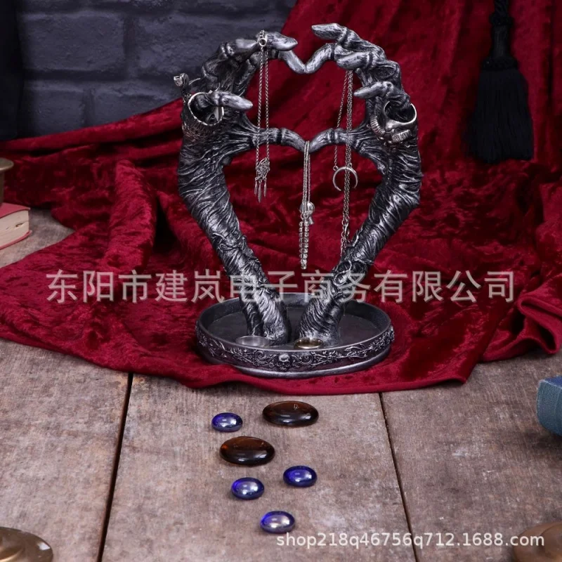 New Gothic Mummy Heart-Shaped Jewelry Tray Resin Craft Ornament Home Decoration Wholesale