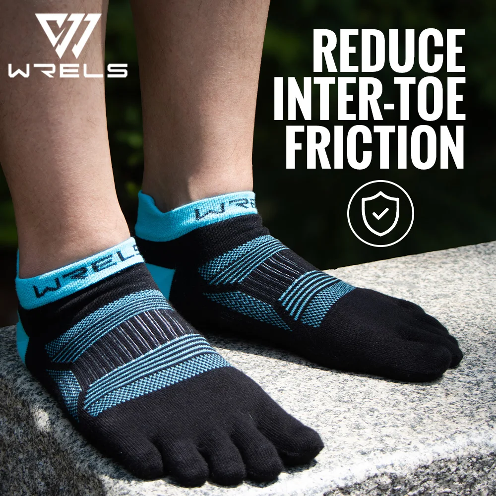 WRELS Toe Socks 5 Finger Athletic Running Low Cut Toe Socks for Men Women Moisture Wicking Quick-Dry Running Five Finger Socks