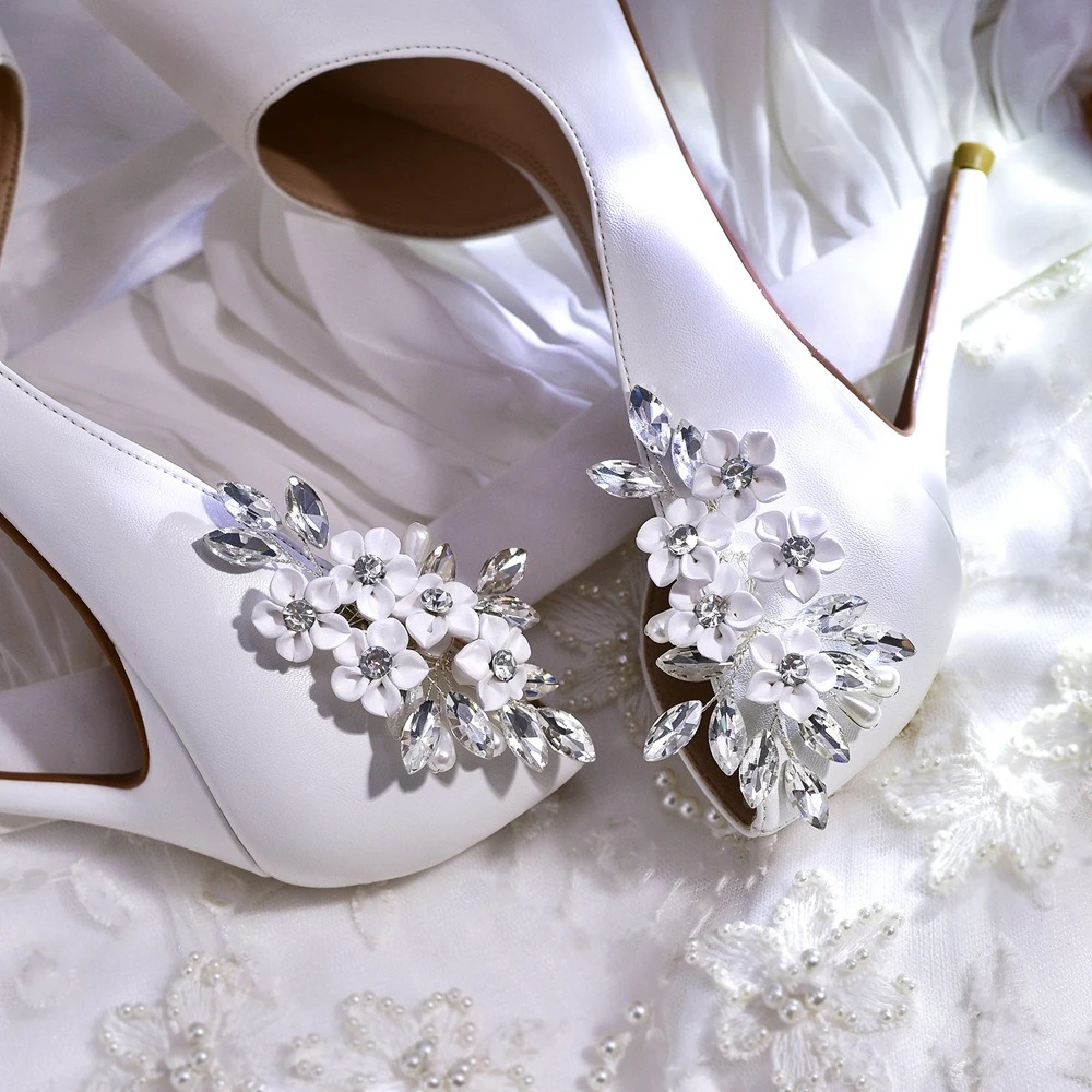 

Elegant Detachable Shoe Flower Clips Ornaments for Bridal Wedding Heels Evening Party Dress DIY Decor