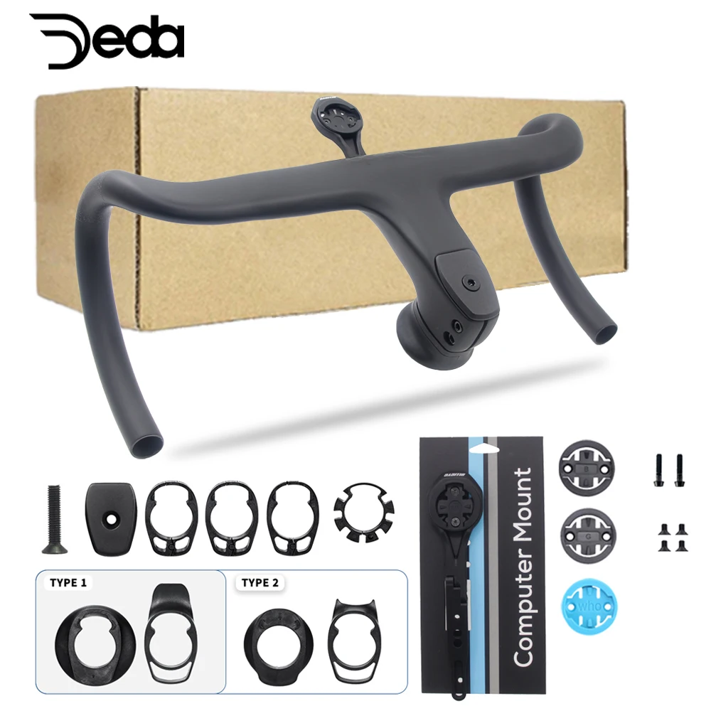

DEDA Carbon Fiber Integrated Cockpit with Spacers and Mount,Internal Cable handlebar 28.6mm Bicycle parts