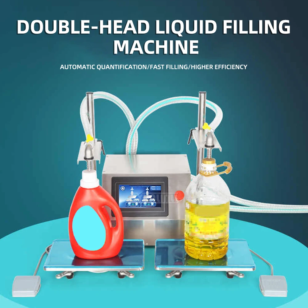 ​ Dual-Nozzle Liquid Filling Machine, CNC Automatic Bottle Filler for Oil, Detergent, and Beverage