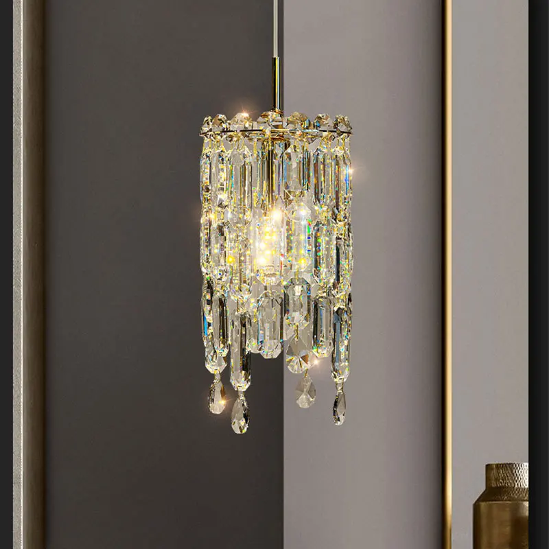

Cross-border crystal small chandelier bedside bedroom modern simple creative designer restaurant bar new light luxury decoration
