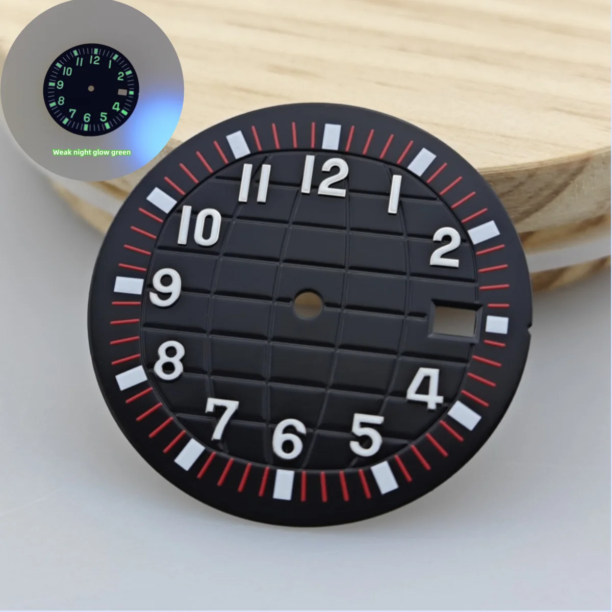 NH35 dial gray grenade dial modified PP surface NH36/4R35/strong green night light surface DIY using size 32mm