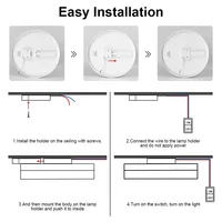Round LED Ceiling Light Simple Square Ceiling Lights Modern Kitchen Ceiling Lighting Fixture Led Panel Lamp for Balcony Corridor 6