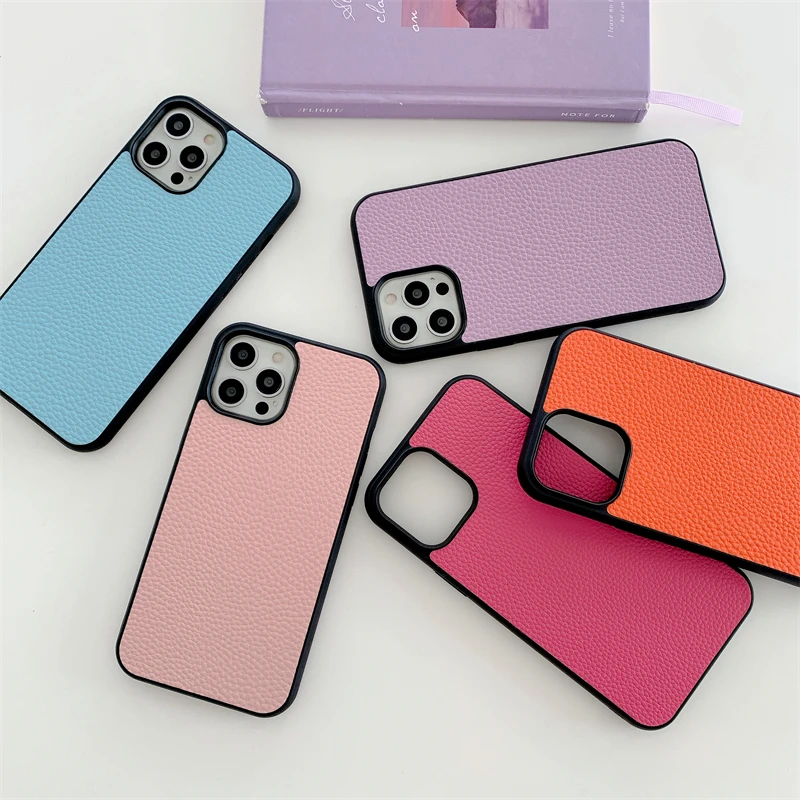 Luxury Litchi pattern Two in one style Phone Cover Case For Iphone 16 15 14 13 12 11 Pro Max X XR XS leather hard Coque Fundas image 2