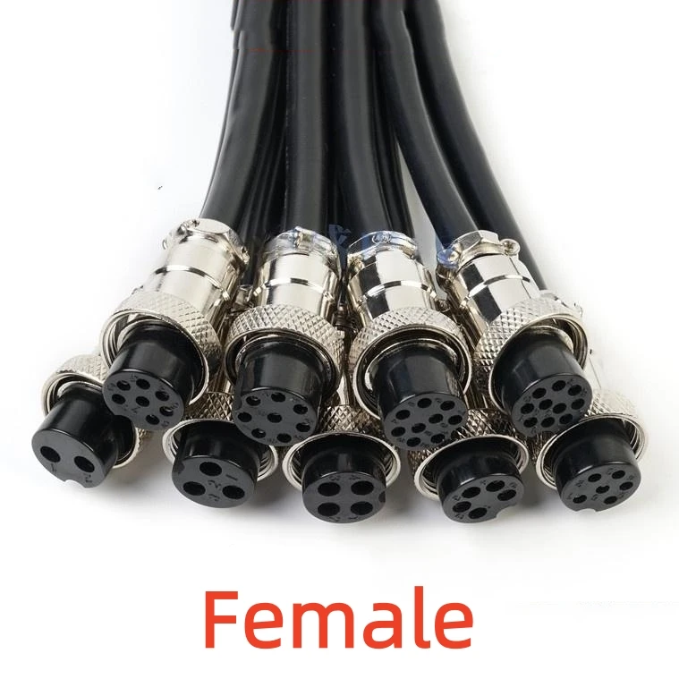 1PCS GX16 aviation plug socket pure copper bus cable M16-2 core 3/4/5 to 8/10 core connector cable