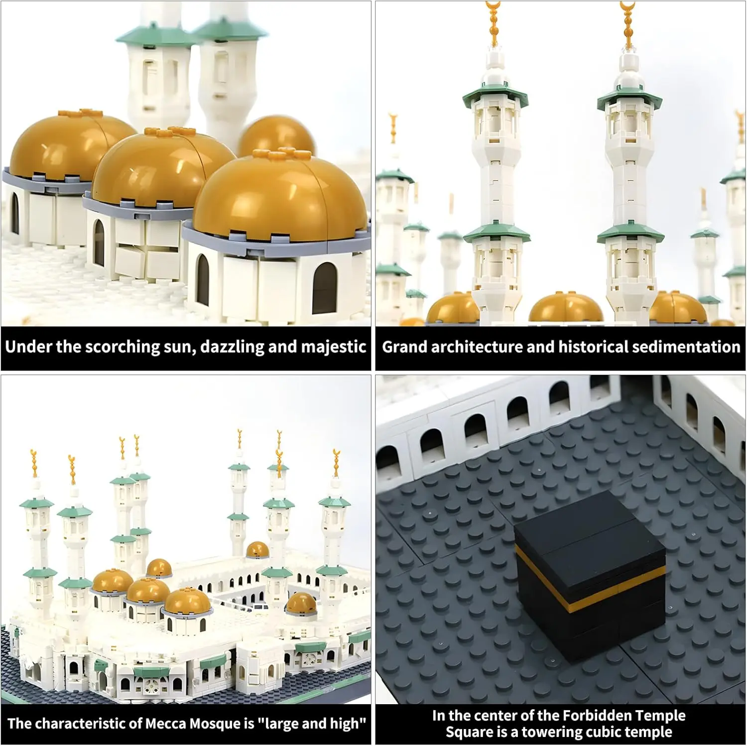 Tolle Moschee von Mekka, Bausteine-Set, islamisches Servies, Architekturmodell, Spielzeug, muslimische Eid-Geschenke für Kinder und Erwachsene, 2291-teilig