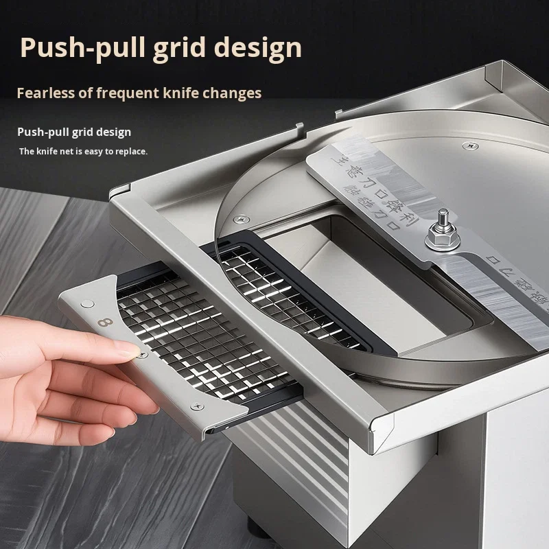Commercial 5-in-1 large-diameter potato slicer, slicer, multi-functional dicer, desktop vegetable wolf tooth strip cutter, kitch