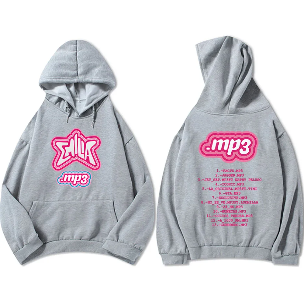 Clothes MP3 Emilia Mernes Hoodies Graphic Printing Sweatshirts Winter Casual Loose Long Sleeve Sudaderas Pink Unisex Soft Hoodie