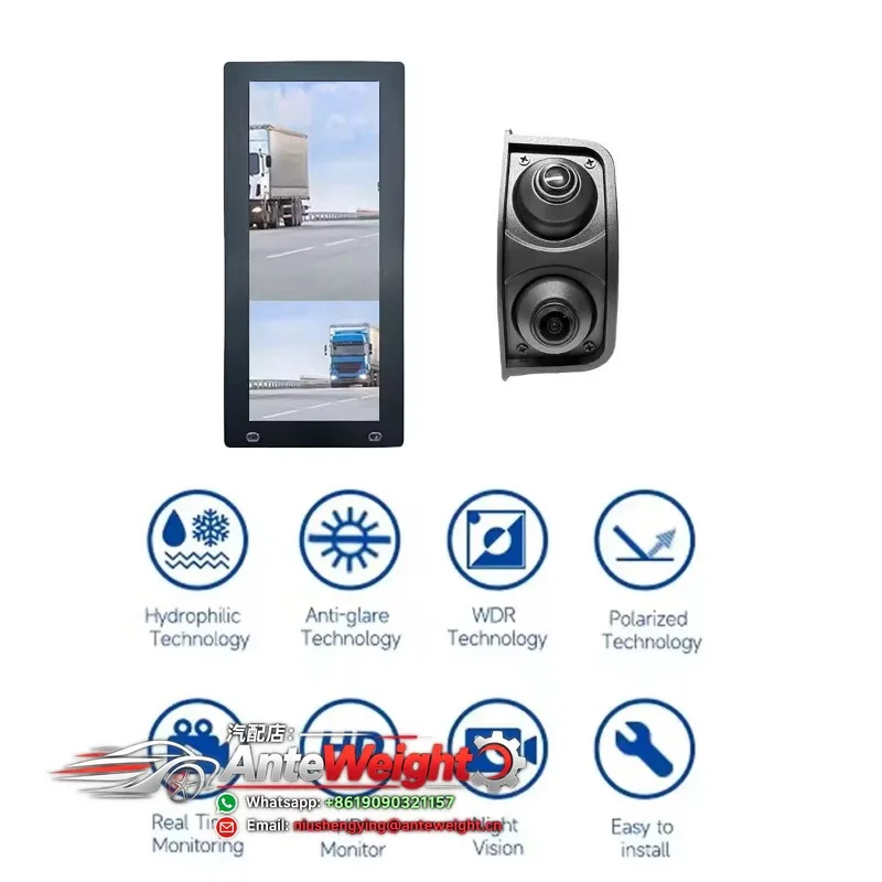 ECE R46 Electronic Side E-Mirrors CMS Systems AHD Monitor Split Screen 1080P 24V 12.3/10.25 Inch RV Bus Truck - view 2