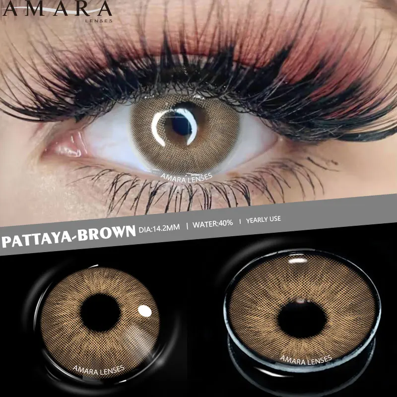 AMARA PATTAYA Natural Color Contact Lenses for Eyes 2pcs Colored Lenses Cosmetic Lenses GREEN Contact Lens Beauty Makeup