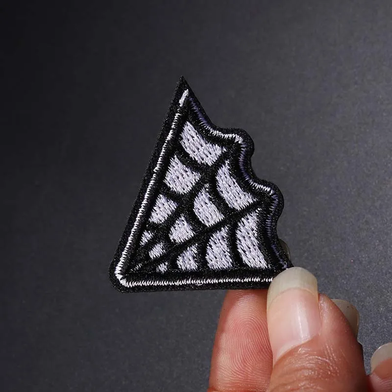 Triangulation network Size:4.5*3.5cm DIY Cloth Jeans Cowboy Patch Clothes Down Jackets Decoration Applique Iron On Badges